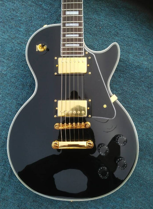 Black custom guitar